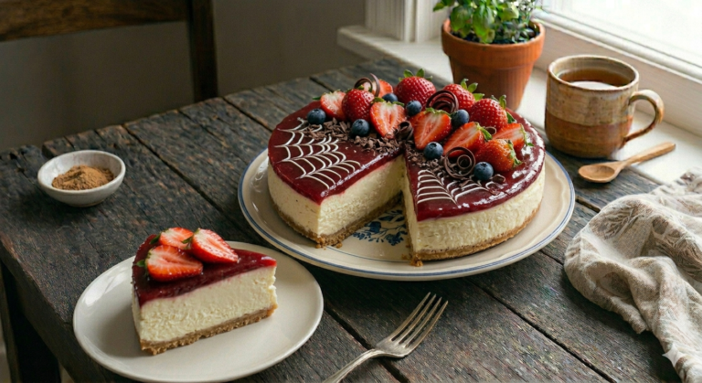 Cheesecake de Morango: A Sobremesa Elegante que Parece de Confeitaria, Mas é Fácil de Fazer